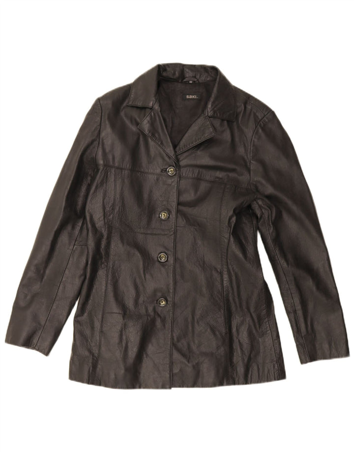 Damska kurtka skórzana Saki EU 40, średnia czarna skóra