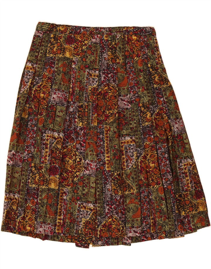 VINTAGE Womens Pleated Skirt W32 Large  Multicoloured Floral Vintage Vintage and Second-Hand Vintage from Messina Hembry 
