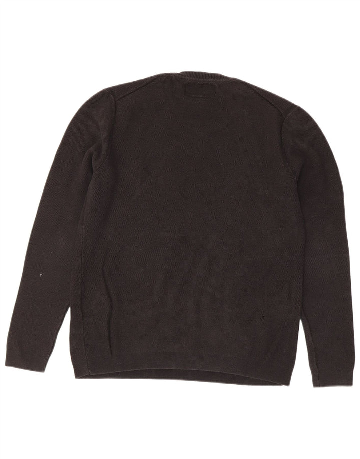 Damski sweter z okrągłym dekoltem Superdry UK 14, średni czarny, bawełniany