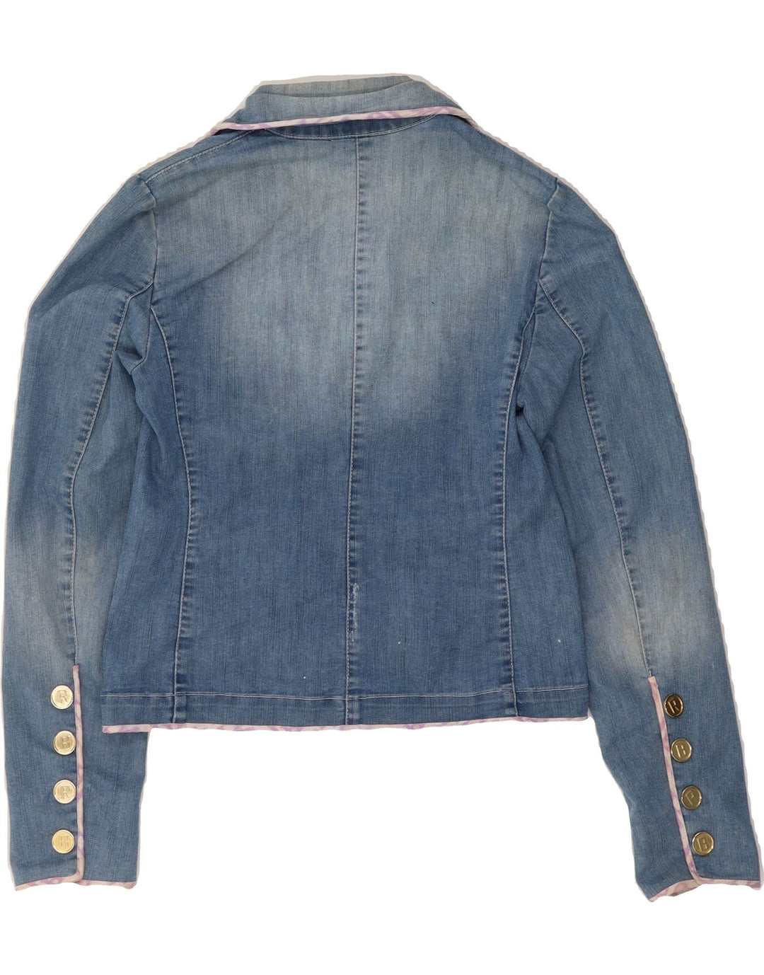 ROCCOBAROCCO Womens Denim 2 Button Blazer Jacket UK 8 Small Blue Vintage Roccobarocco and Second-Hand Roccobarocco from Messina Hembry 
