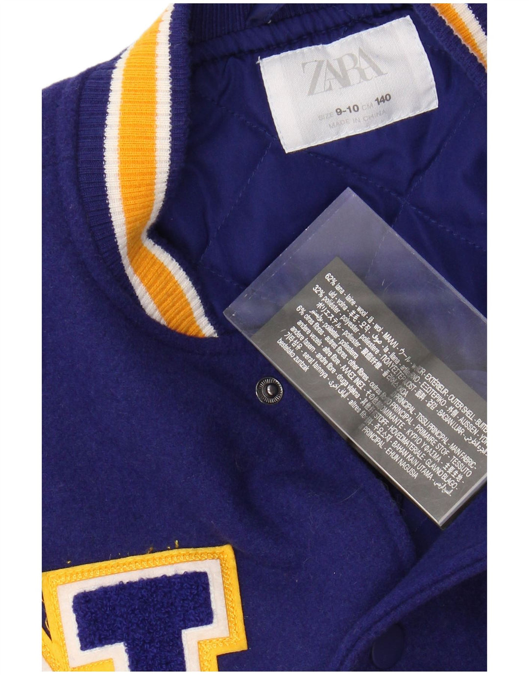 Kurtka dziewczęca ZARA New York Crocodiles Graphic Varsity 9-10 lat granatowa