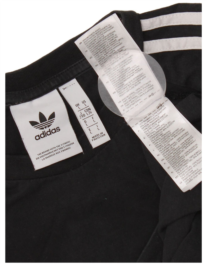 Adidas Męskie Topy Z Długim Rękawem, Duże Czarne Bawełniane
