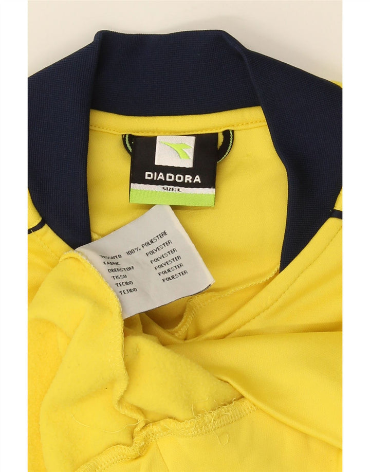 Męski sweter Diadora, duży, żółty poliester z blokami kolorów