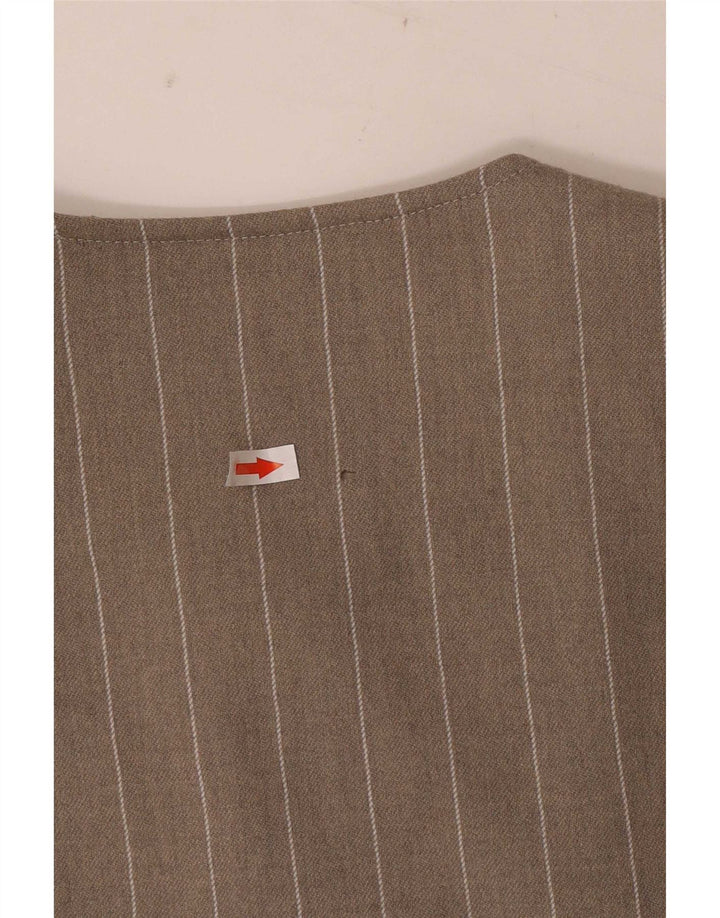 Damska marynarka Elisa Landri zapinana na 4 guziki IT 46, duża, szara, w prążki
