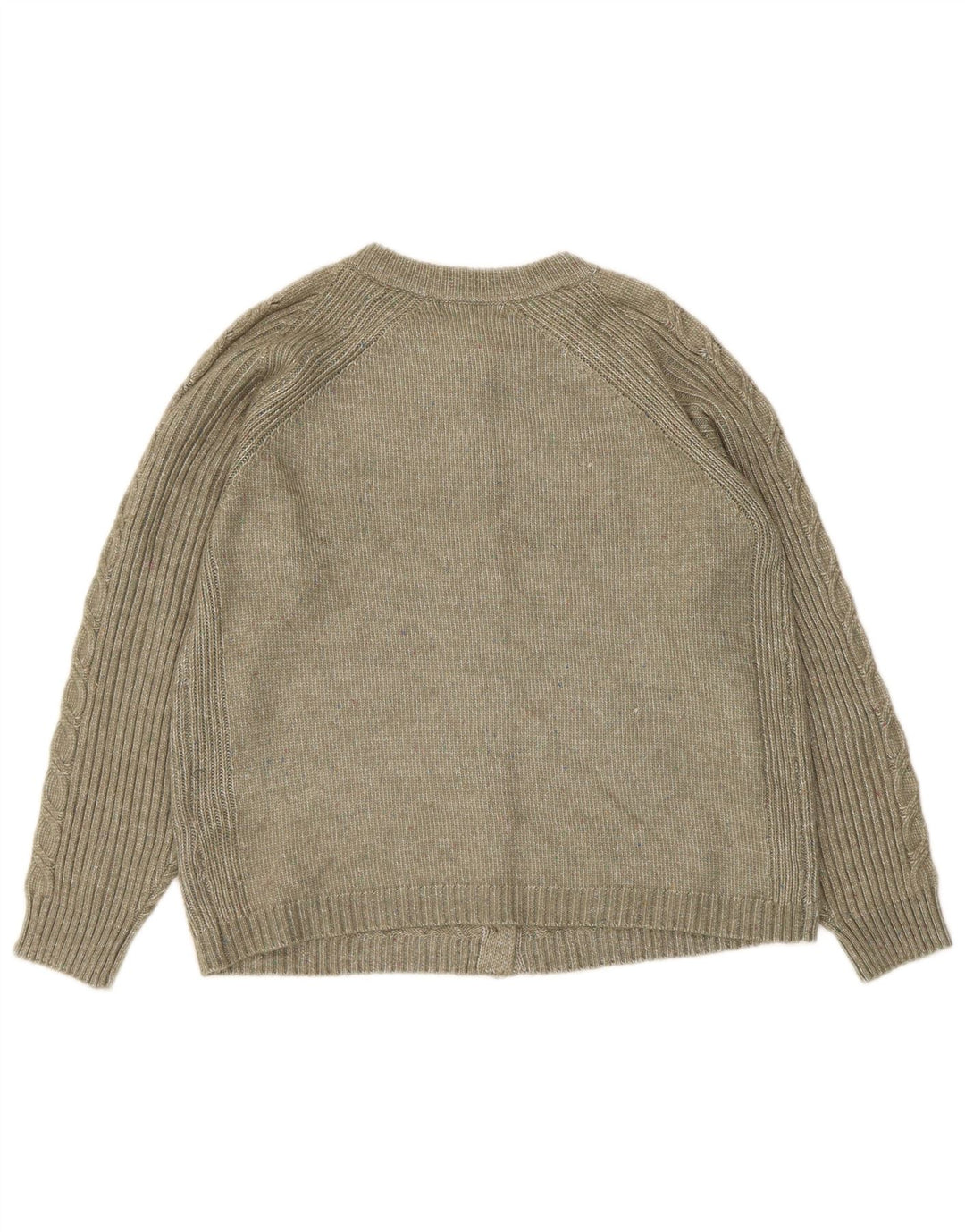 Marks & Spencer Damski sweter kardigan UK 14, średni, khaki, poliester