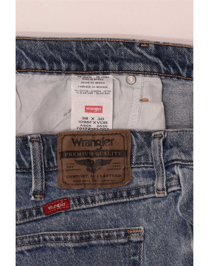 Wrangler Męskie proste dżinsy W38 L30 Niebieskie bawełniane