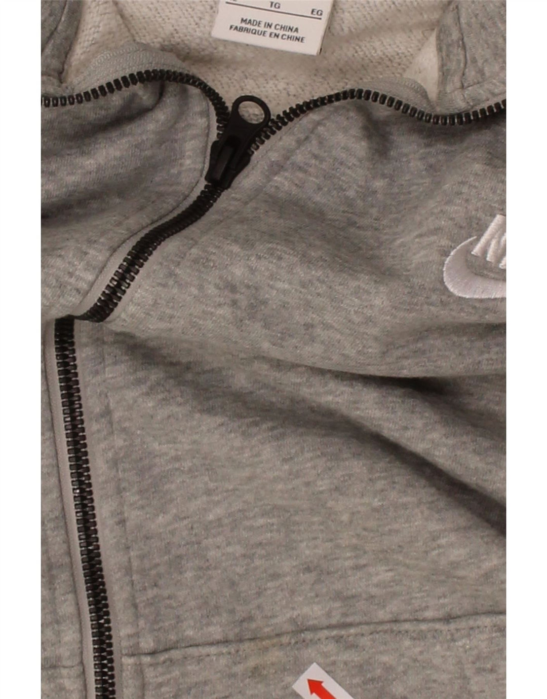 NIKE Mens Zip Hoodie Sweater XL Grey Cotton