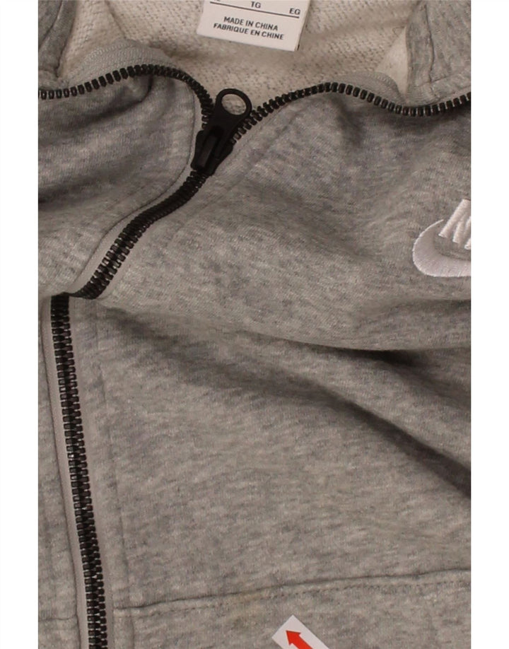NIKE Mens Zip Hoodie Sweater XL Grey Cotton