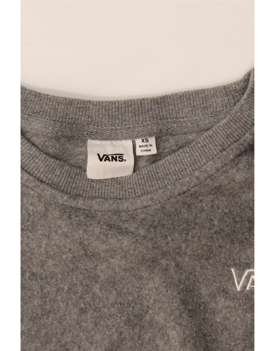 VANS Womens Oversized Sweatshirt Jumper UK 6 XS Grey Cotton Vintage Vans and Second-Hand Vans from Messina Hembry 