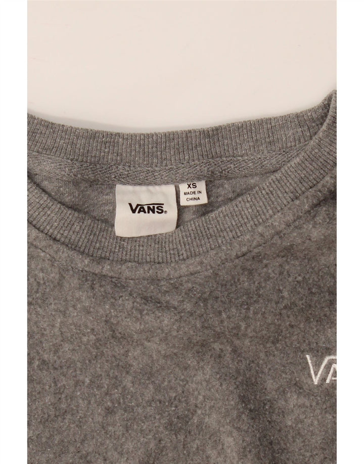 VANS Womens Oversized Sweatshirt Jumper UK 6 XS Grey Cotton Vintage Vans and Second-Hand Vans from Messina Hembry 