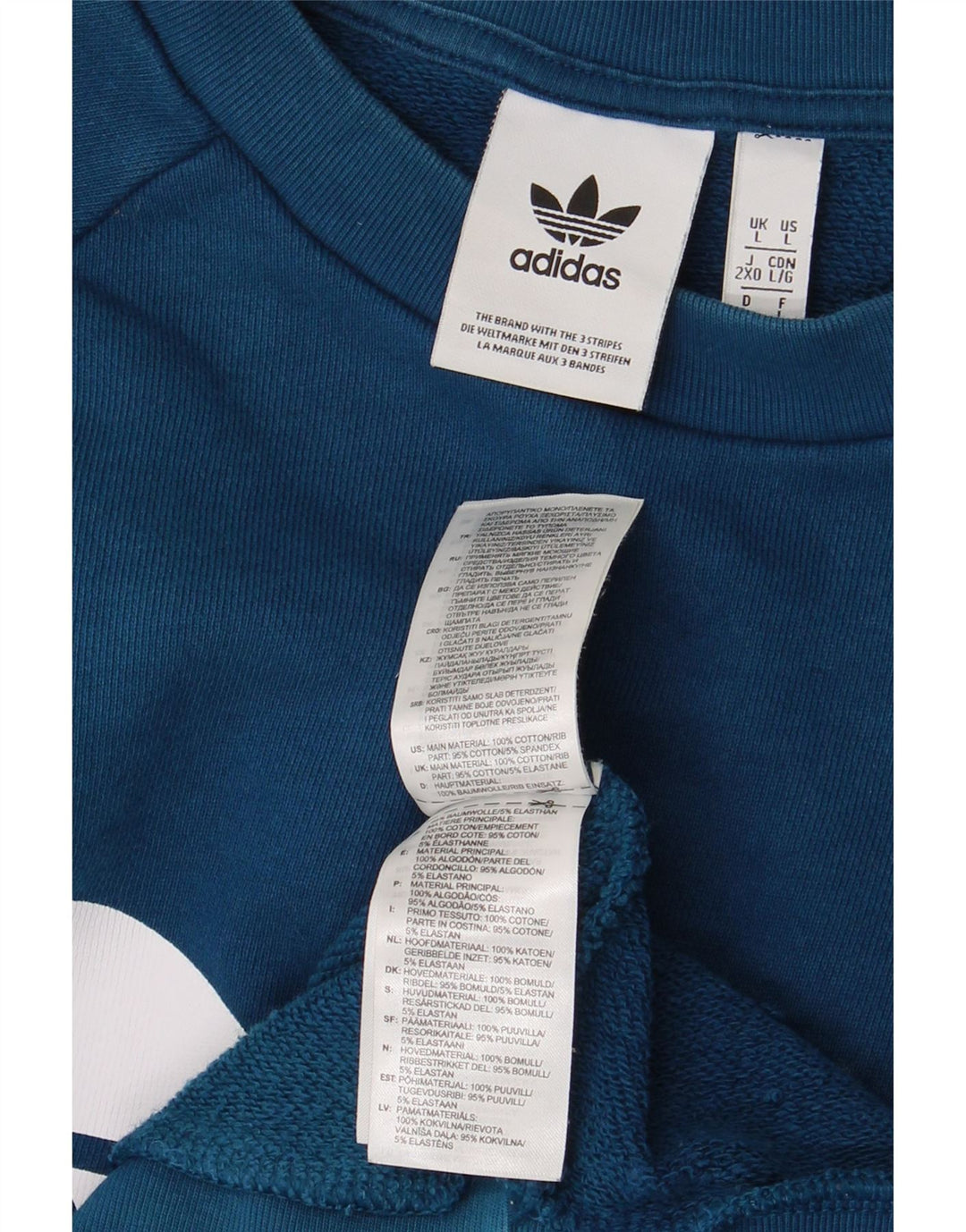 Męska bluza z grafiką ADIDAS, duża, niebieska, bawełniana