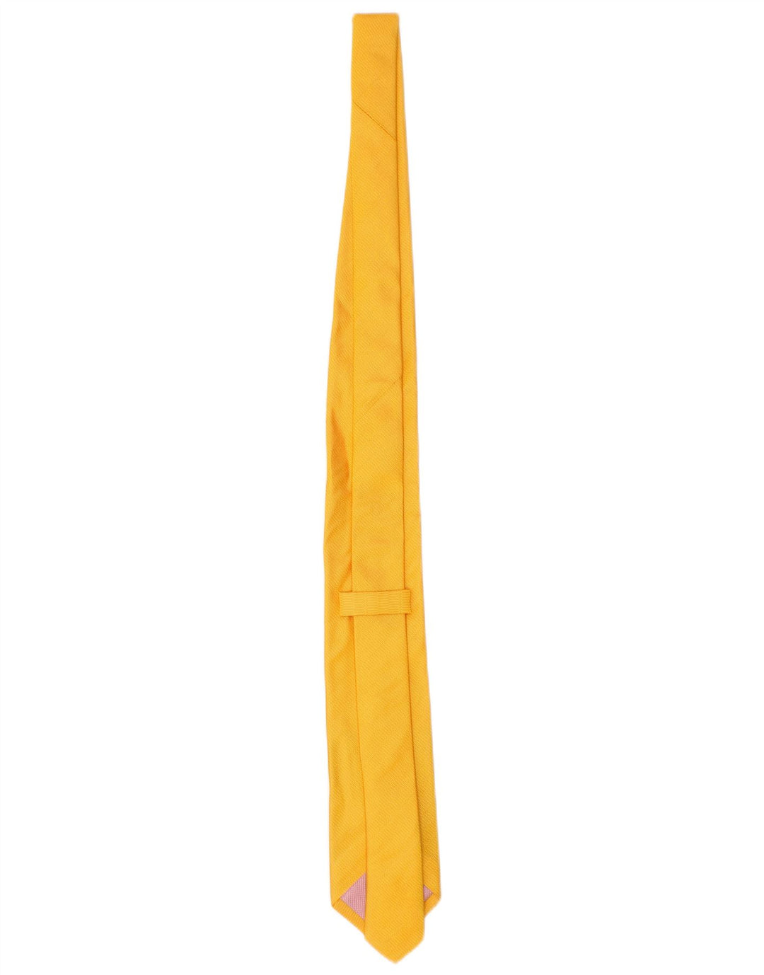 Różowy krawat męski w jednym rozmiarze L54, żółty jedwab
