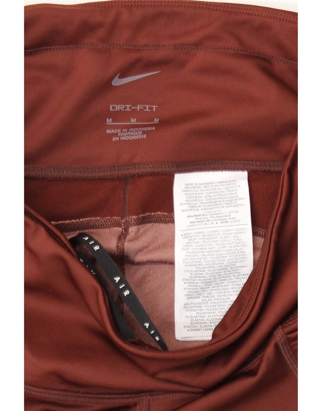 Damskie legginsy Nike Dri Fit UK 12, poliester w kolorze średniego brązu