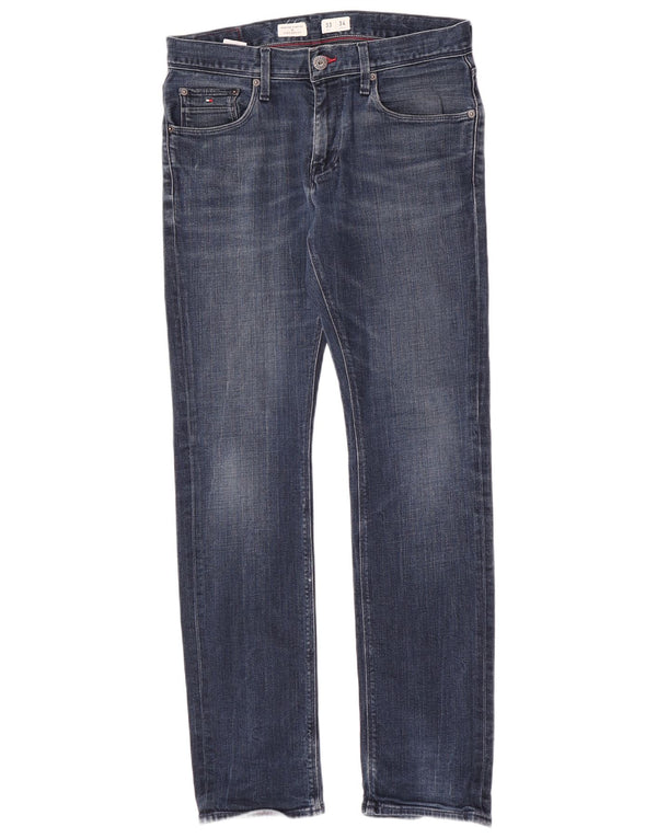 Męskie dżinsy Denton Straight Jeansy Tommy Hilfiger W33 L34 Niebieskie bawełniane