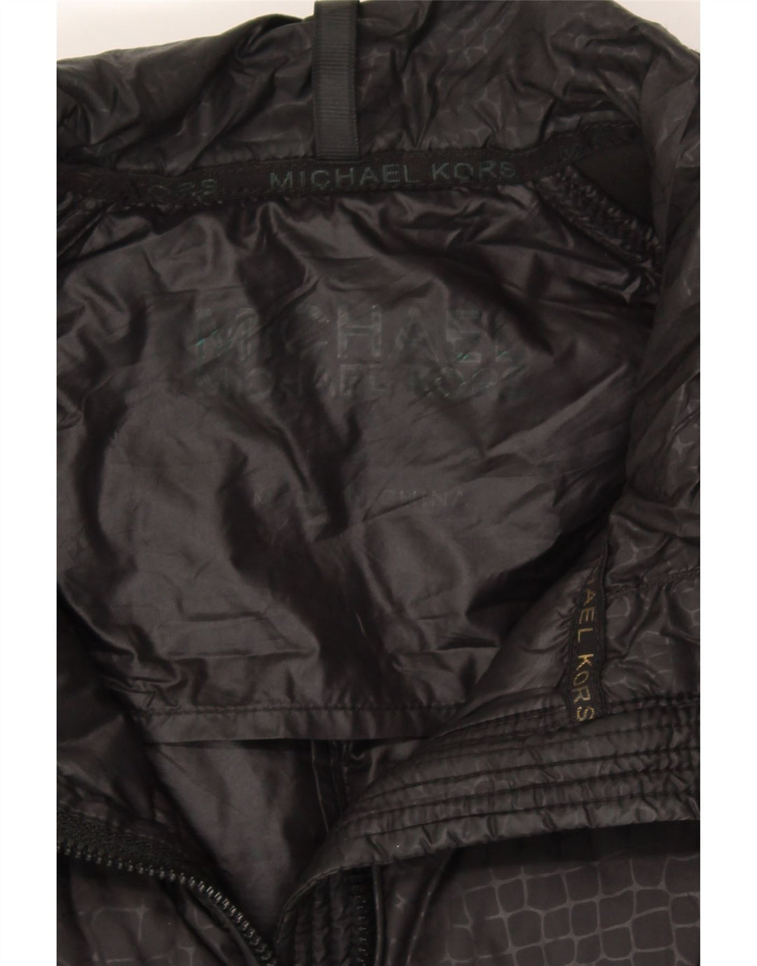 MICHAEL KORS Womens Padded Jacket UK 10 Small Black Animal Print Polyester Vintage Michael Kors and Second-Hand Michael Kors from Messina Hembry 
