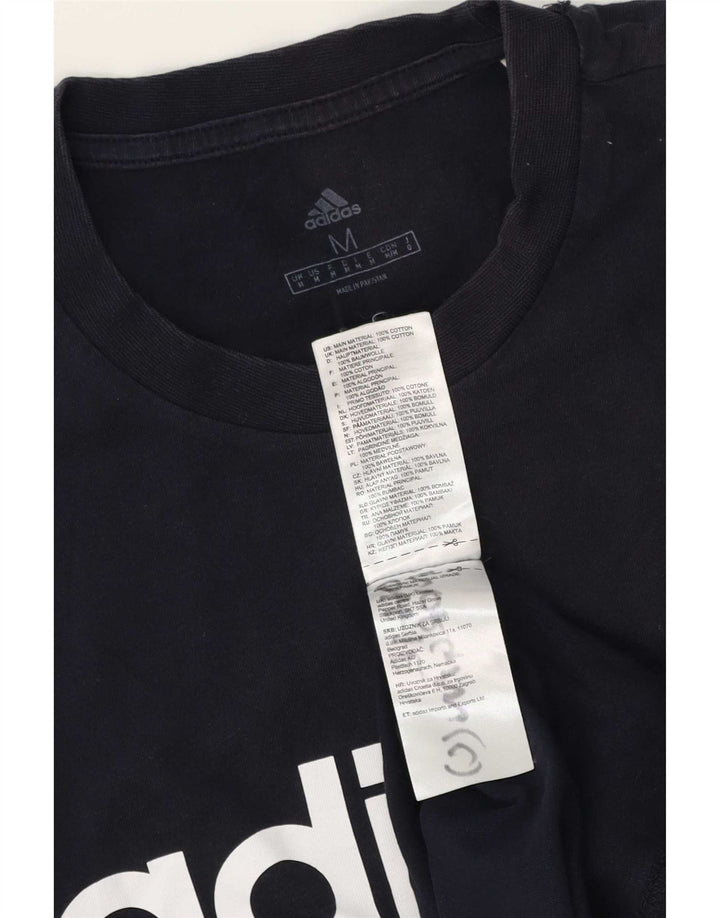 Męska koszulka z grafiką Adidas, średnia, granatowa, bawełniana