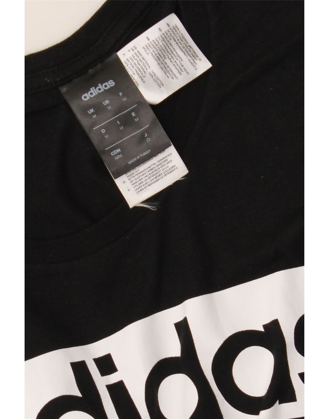 Męska koszulka z grafiką Adidas, średnia, czarna bawełna