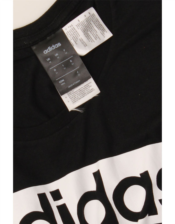 Męska koszulka z grafiką Adidas, średnia, czarna bawełna