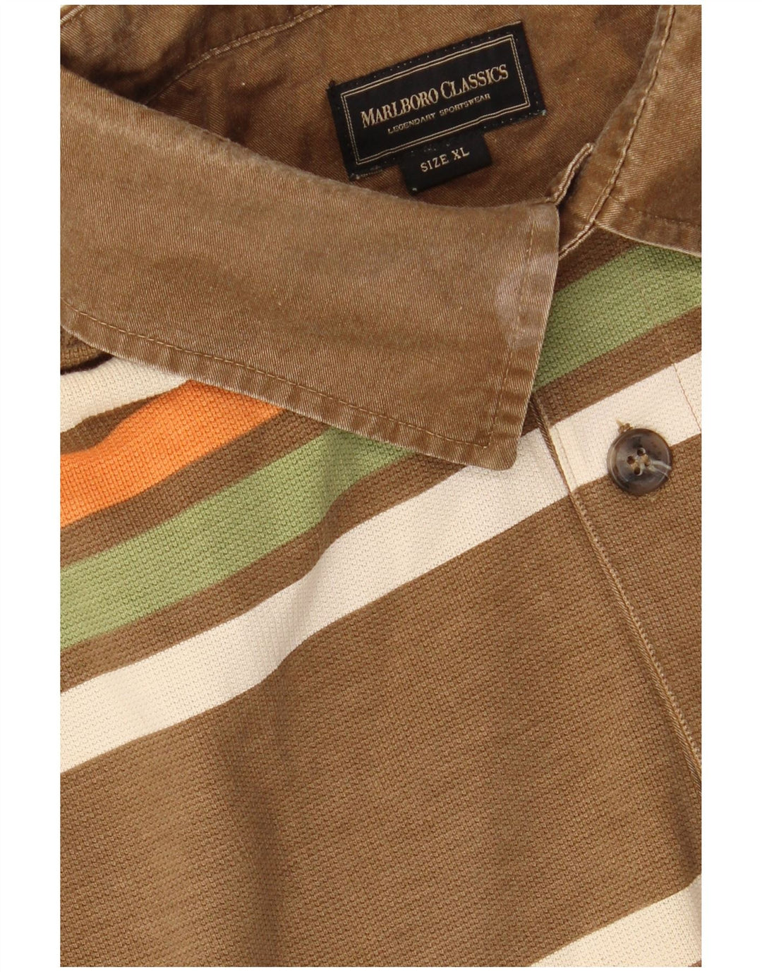 Męska koszulka polo MARLBORO CLASSICS XL, bawełniana w brązowe paski