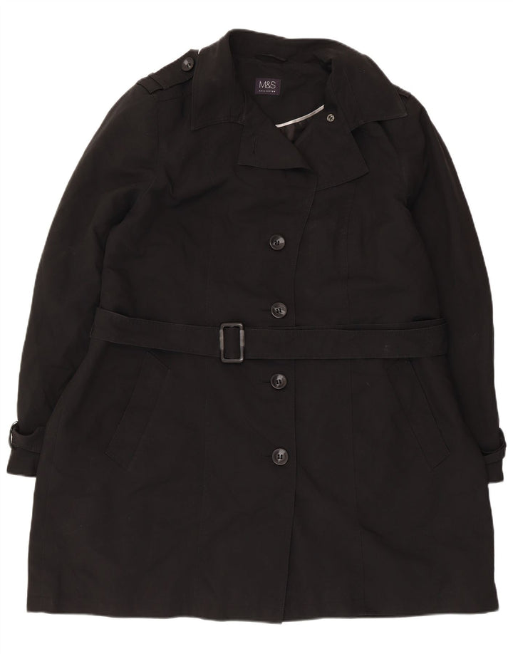 Damski trencz Zara UK 22 3XL Czarny poliester