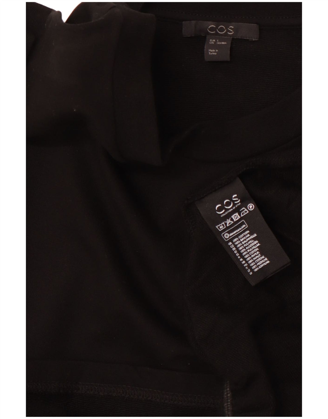 Bluzka damska COS Top UK 10 Mała czarna bawełniana