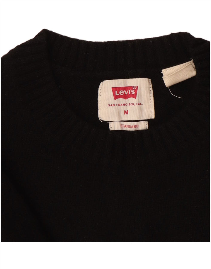 Męski standardowy sweter z okrągłym dekoltem Levi's, średnia czarna wełna