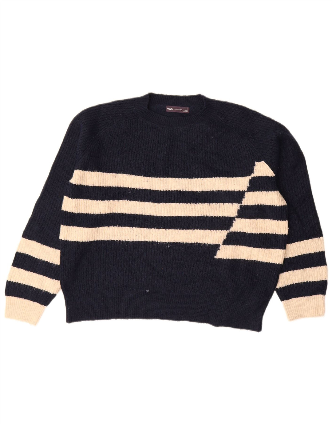 Sweter damski Marks & Spencer z okrągłym dekoltem, UK 14, średni granatowy