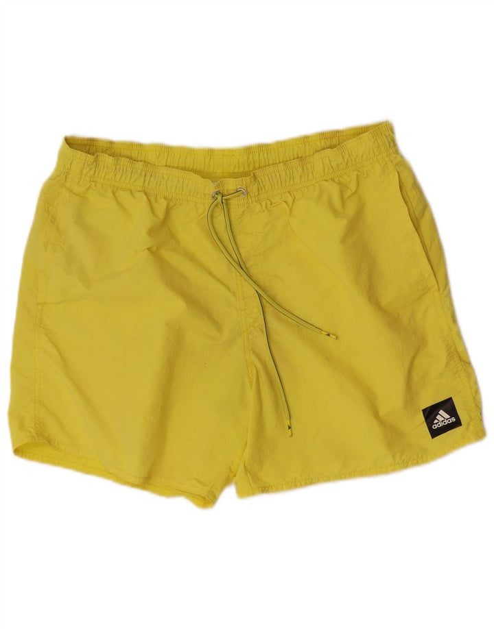 Męskie spodenki kąpielowe Adidas, duże, żółte, nylonowe