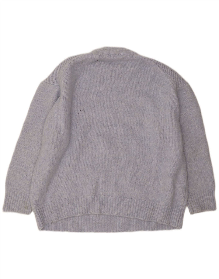 Damski sweter oversize z okrągłym dekoltem Zara UK 18 XL Niebieski poliester