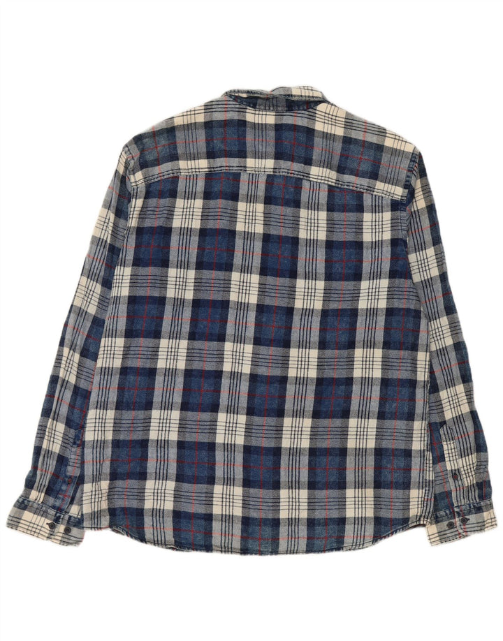 Męska koszula flanelowa JACK & JONES 2XL, bawełniana niebieska krata