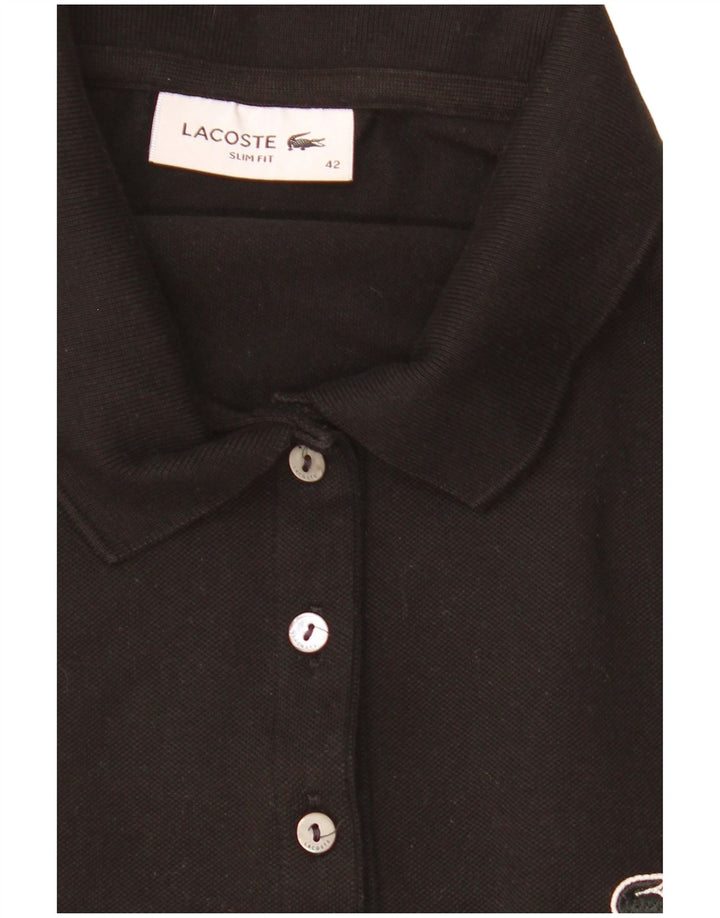 Damska koszulka polo Lacoste Slim Fit bez rękawów, rozmiar 40, średnia czarna
