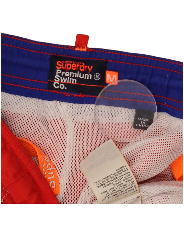 Męskie spodenki kąpielowe Superdry z grafiką, średni czerwony poliester