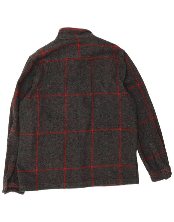 Męska kurtka bomberka Woolrich UK 40, duża, szara wełniana krata