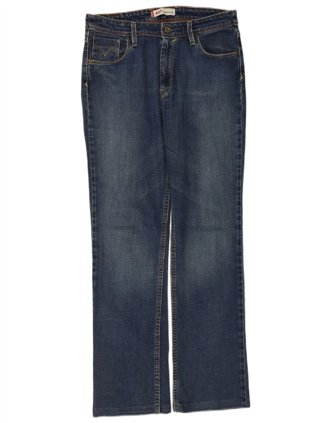 Damskie jeansy Levi's 627 Straight W32 L30 Niebieskie bawełniane