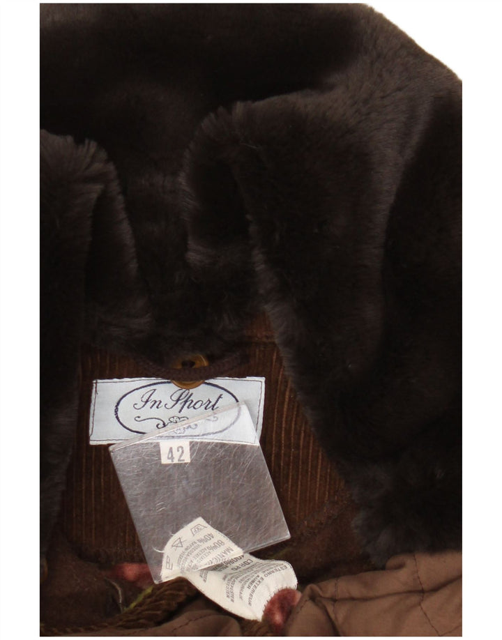 Damska pikowana kurtka vintage IT 42 Średni brązowy poliester