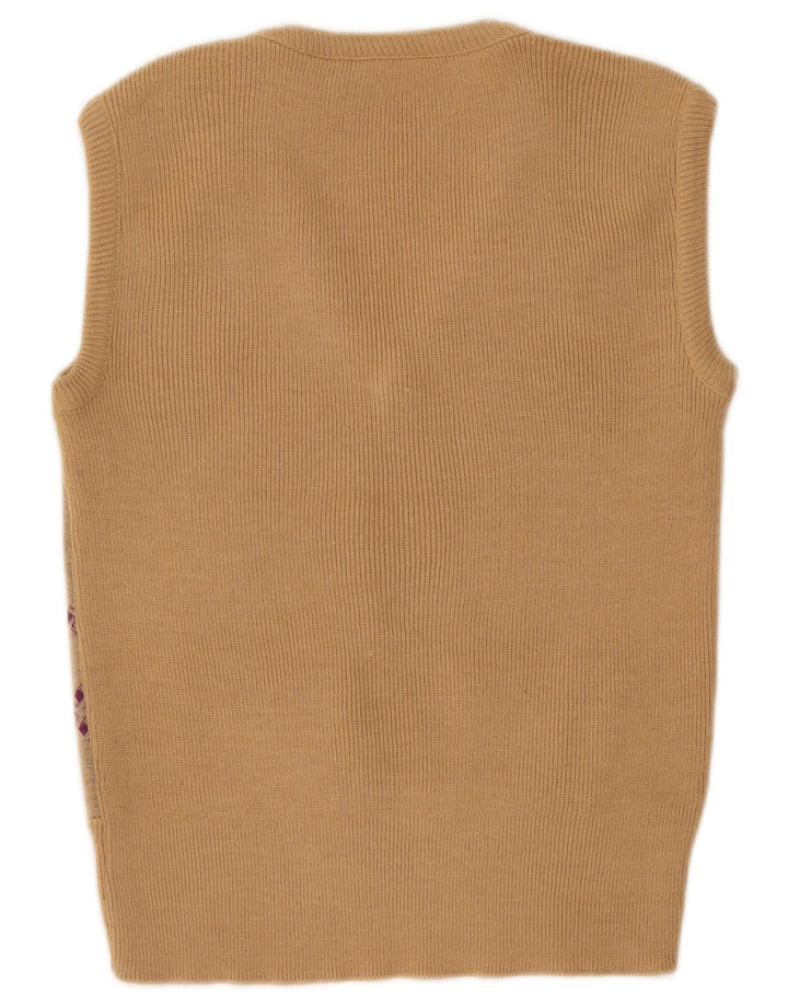 Podkoszulek męski w stylu vintage, kamizelka, mały, beżowy, geometryczny