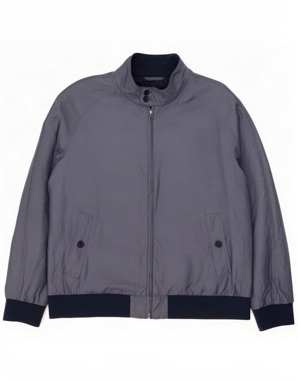 Męska kurtka bomber Marks & Spencer UK 46 3XL, niebieska, bawełniana w bloki kolorów