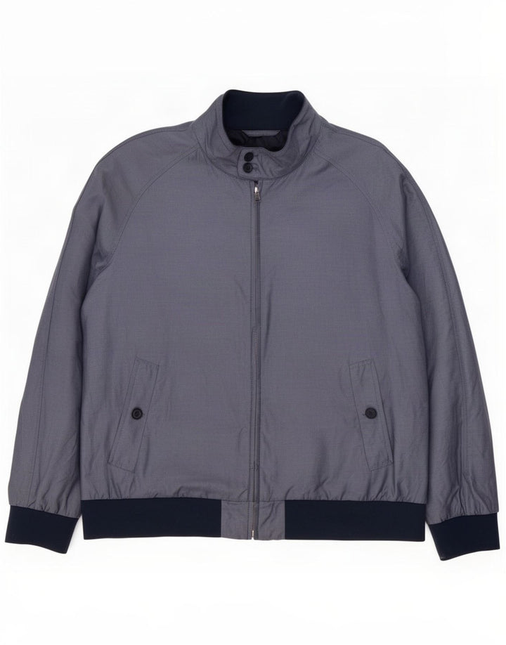 Męska kurtka bomber Marks & Spencer UK 46 3XL, niebieska, bawełniana w bloki kolorów