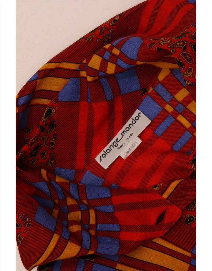 Damska bluzka koszulowa Solange Mondor UK 16, duża czerwona patchworkowa