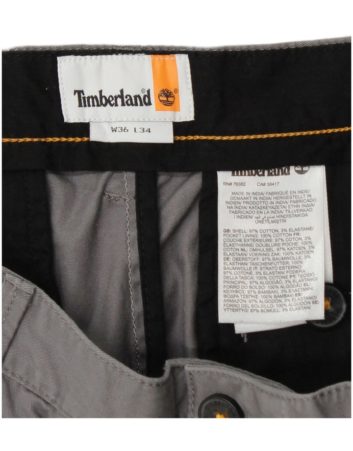 Męskie spodnie typu slim chino TIMBERLAND W36 L34 Szara bawełna