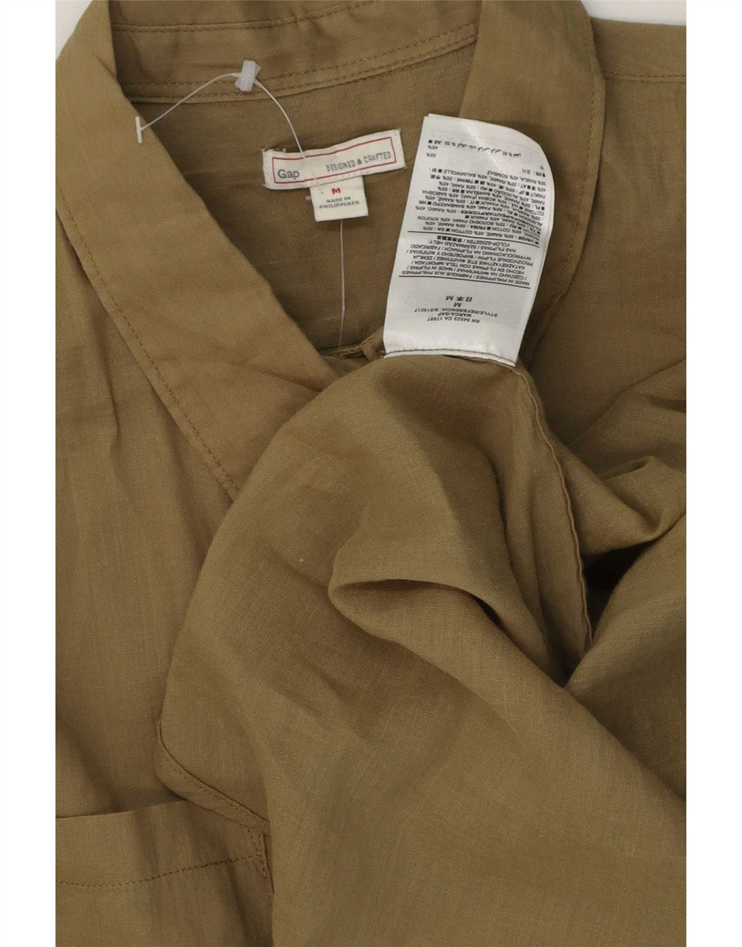 Damska koszula Gap Longline UK 14 Medium Khaki Ramie