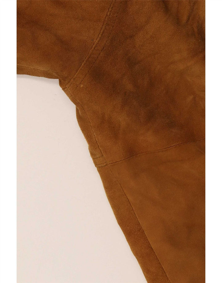 Vintage męska zamszowa kurtka bomber IT 54 2XL beżowa skóra