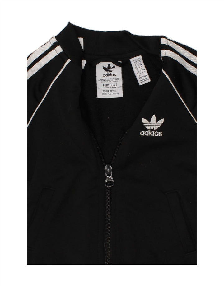 ADIDAS Baby Boys Tracksuit Top Jacket 9-12 Months Black Polyester Vintage Adidas and Second-Hand Adidas from Messina Hembry 