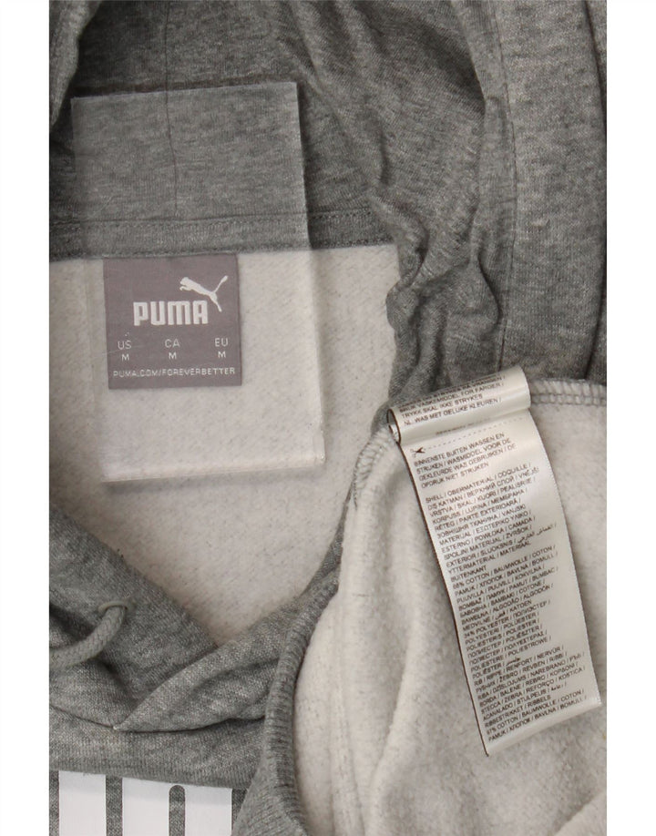 Męski sweter z kapturem Puma z grafiką, średnioszary, bawełniany w cętki