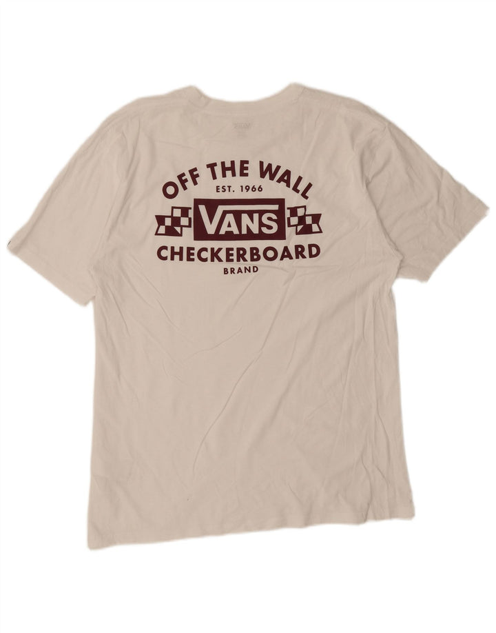 Męski T-shirt z grafiką Vans, duży, biały, bawełniany