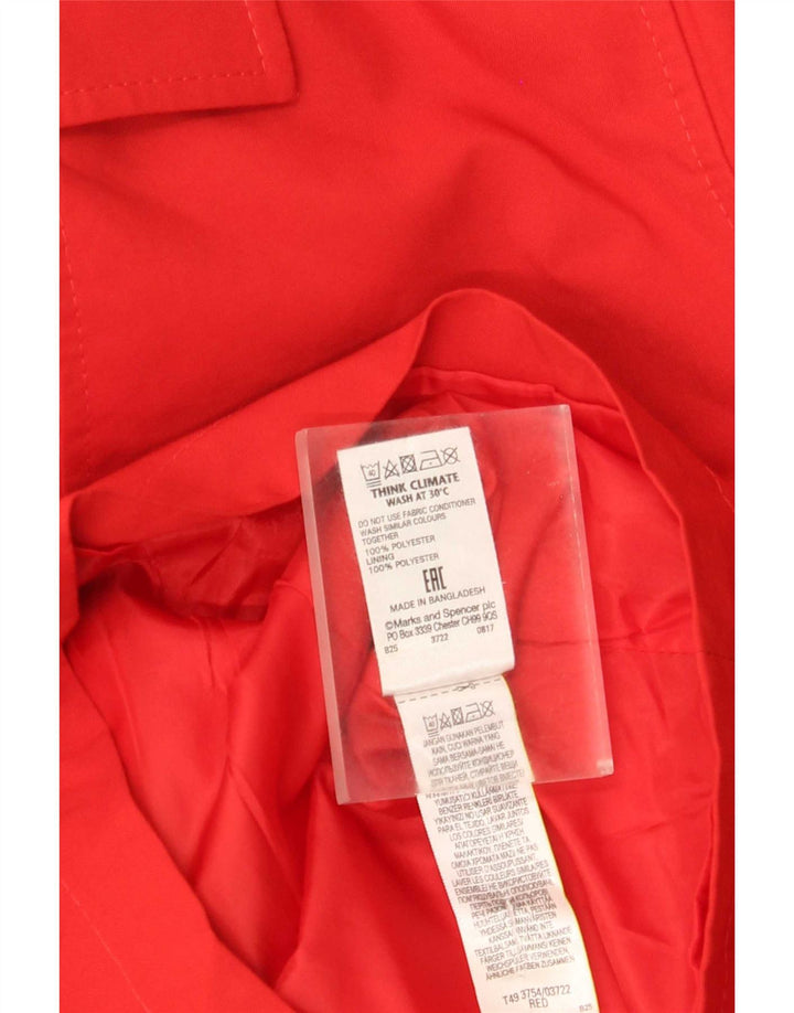 Marks & Spencer Damski krótki trencz UK 22 3XL Czerwony poliester