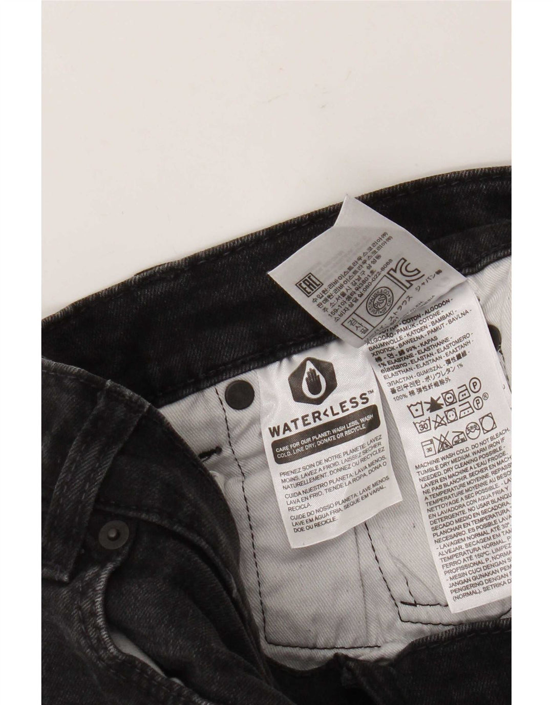Męskie jeansy slim fit Levi's W30 L29 Czarna bawełna