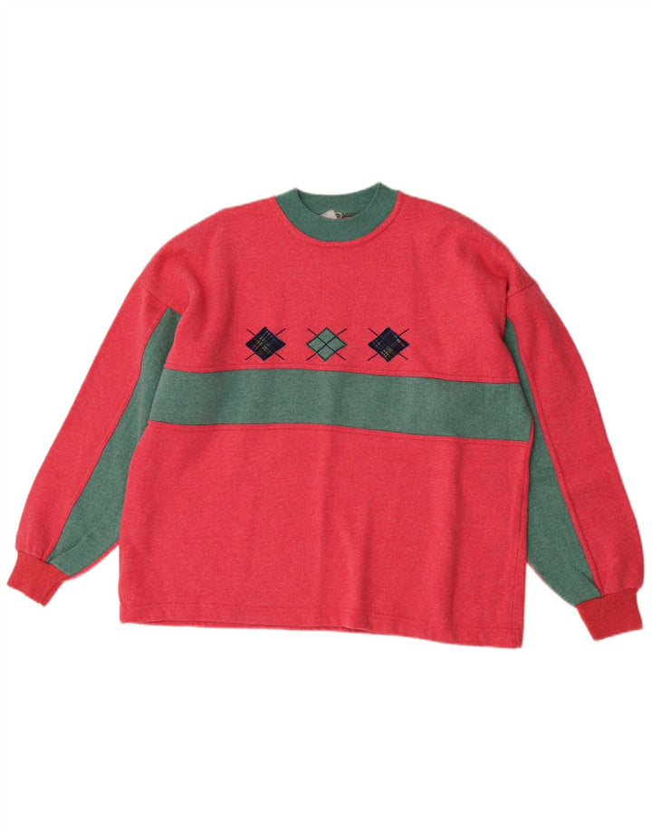 Vintage damski pełny dres UK 10 mały różowy blok kolorów