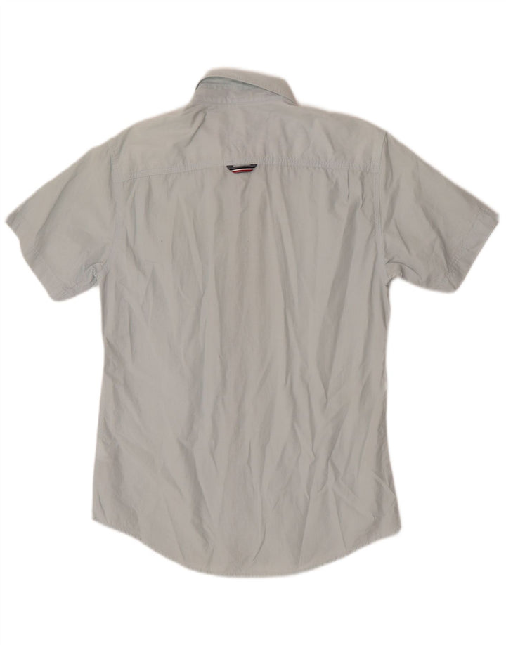 Męska koszula z krótkim rękawem Tommy Hilfiger, mała, niebieska, bawełniana