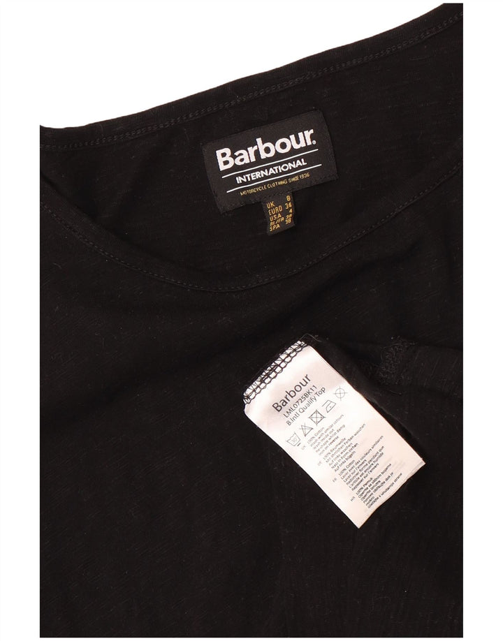 T-shirt damski Barbour Top UK 8 Small, czarny, bawełniany